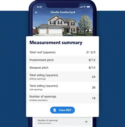 View of the Measurement summary